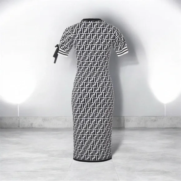Fendi Black and White Patterned Dress - Picture 4 of 4